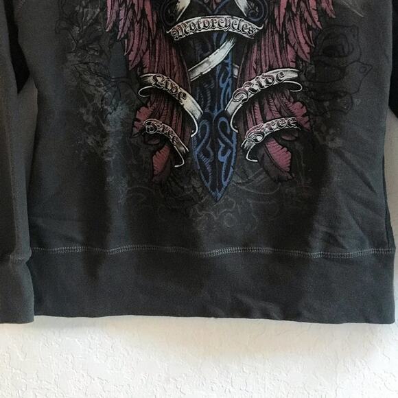 Harley Davidson S turtleneck sweater zip up black - Picture 8 of 8